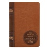 The Pocket Bible Devotional for Men - Lux Leather, Brown